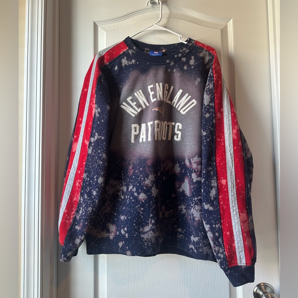 NFL New England Patriots Tie-Dye Crewneck Sweatshirt Reebok Size L
